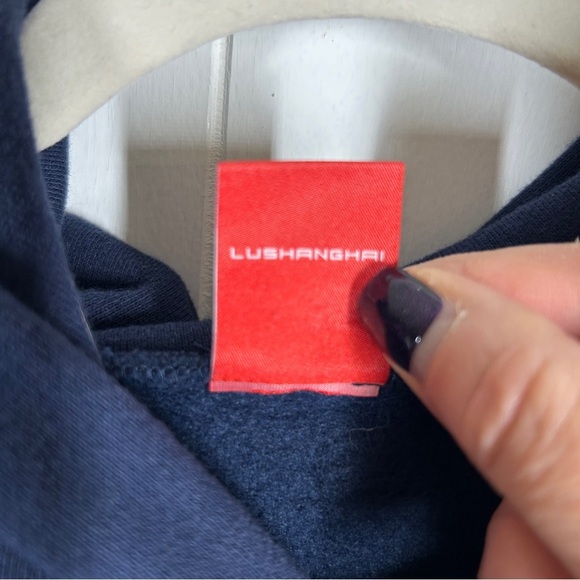 Lushanghai Bull Graphic Navy Long Sleeve Hoodie Medium - Picture 6 of 7